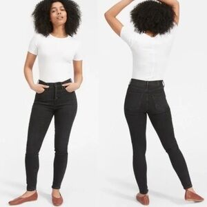 Everlane The High-Rise Ankle Skinny Jeans Button Fly black wash Size 28 Ankle